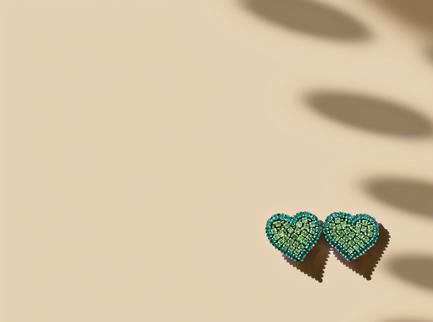 Green Heart Earrings