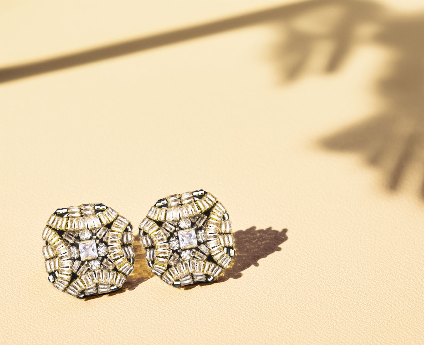 Gold Cubic Earrings