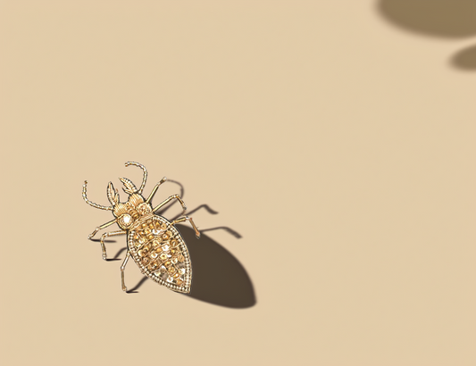 Gilded Bug Charm Brooch