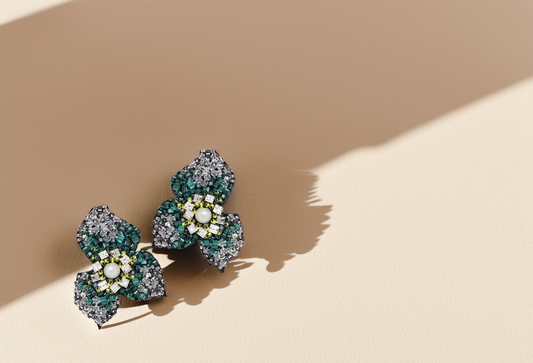 Emerald Flower Earring