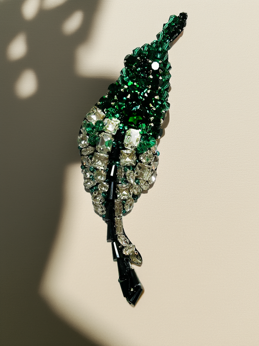 Emerald Leaf Brooch