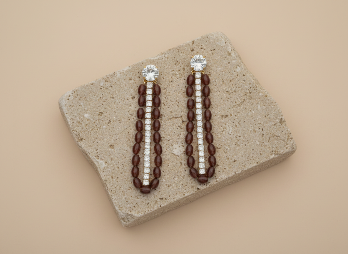 Garnet drop earrings