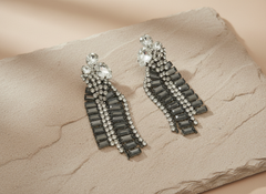 Grey Rhinestone earrings