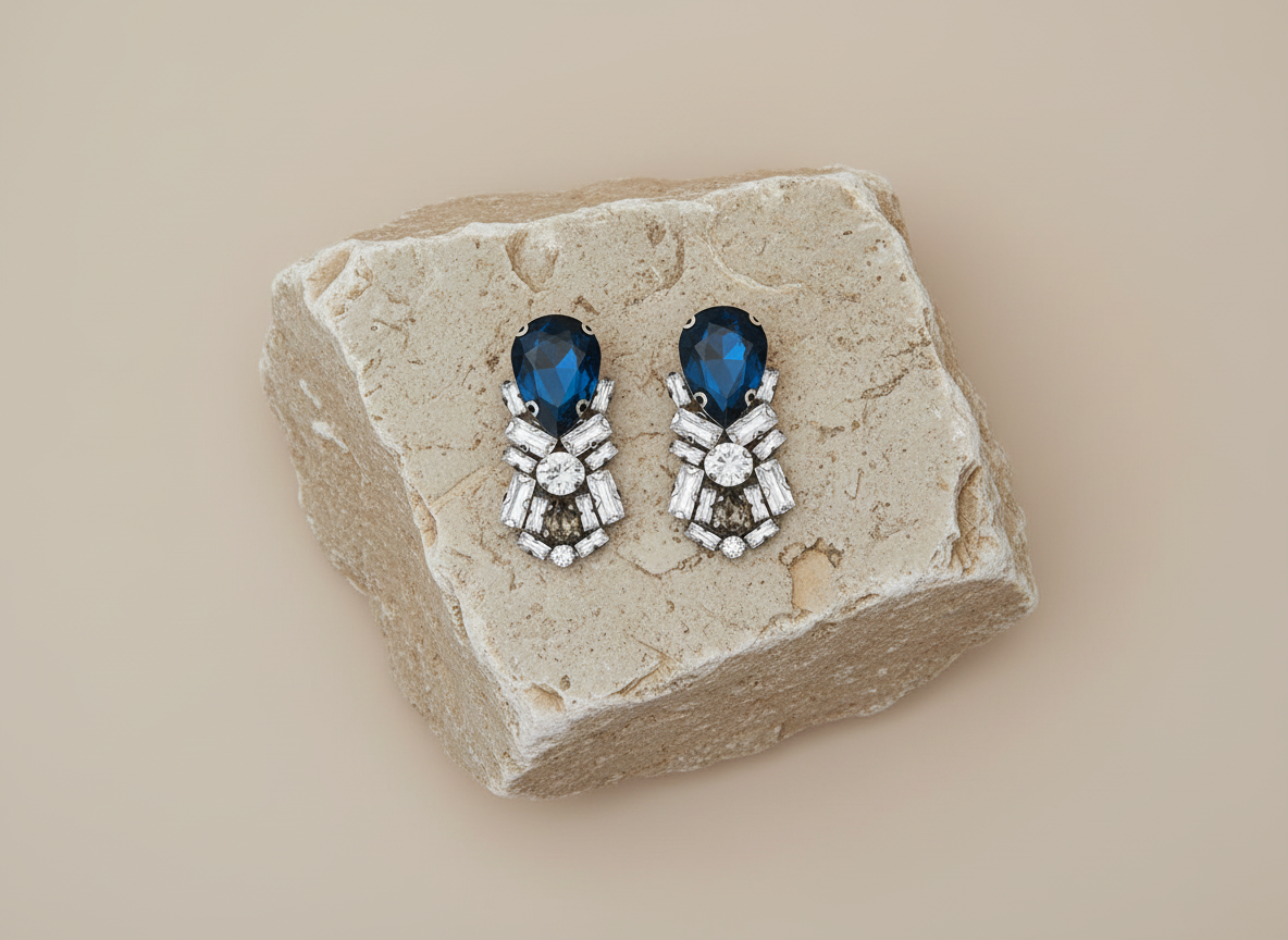 Sapphire crystal earrings