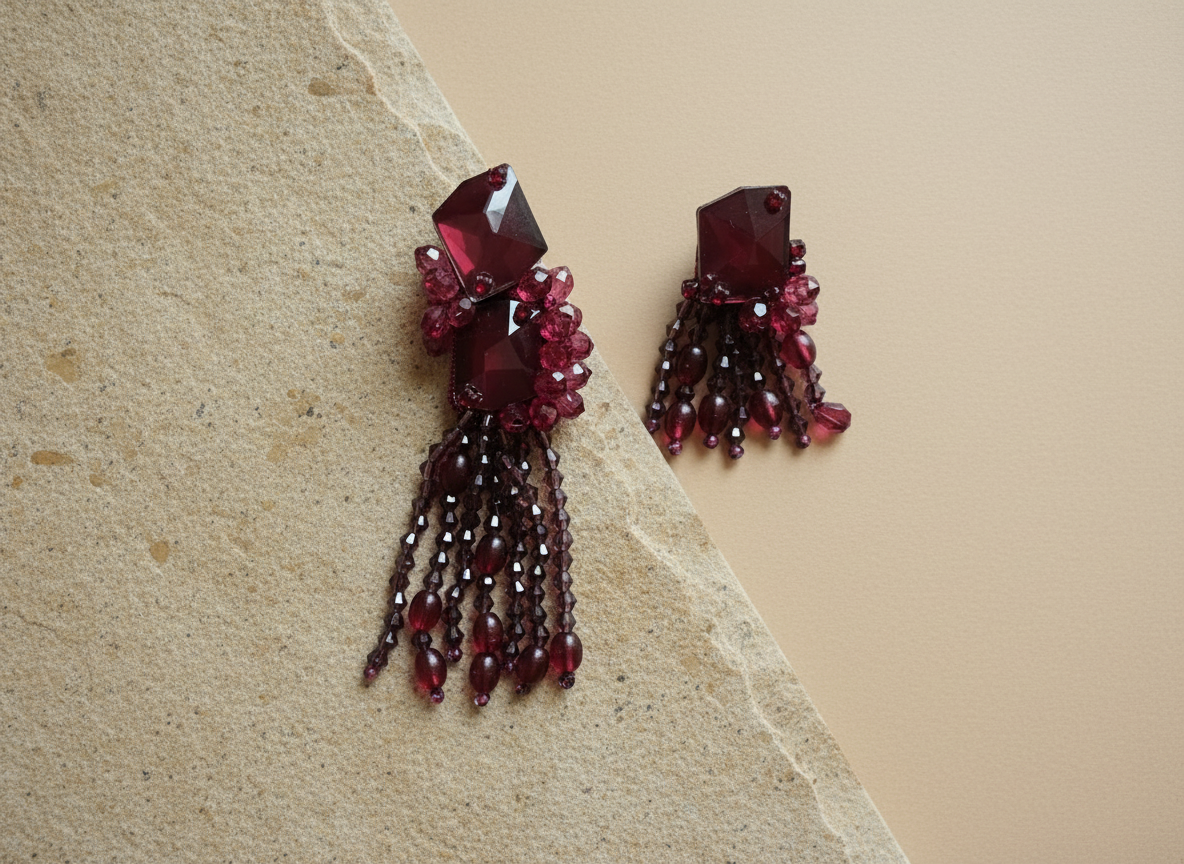 Bordeaux rain earrings