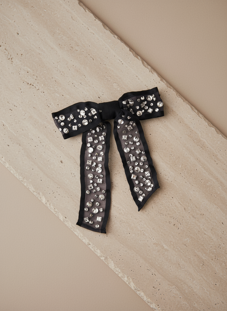 Midnight Bow Brooch