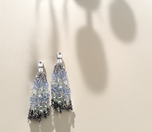 Gray Crystal Earrings