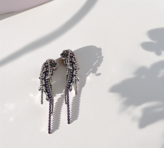 Grey Wings Earrings