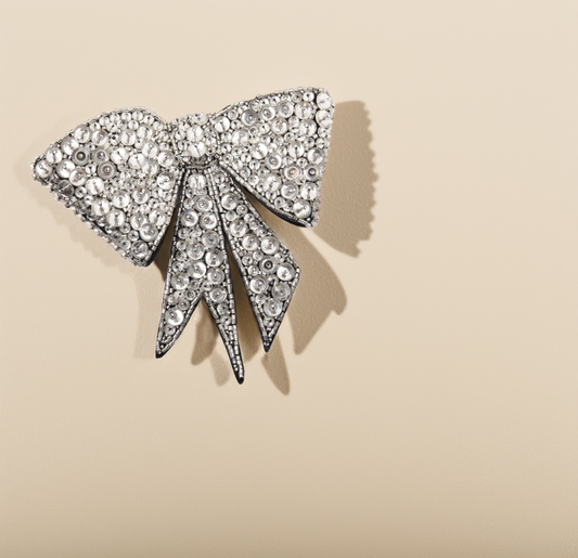 Silver Bow Brooch