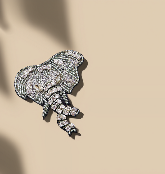 Silver Elephant Brooch