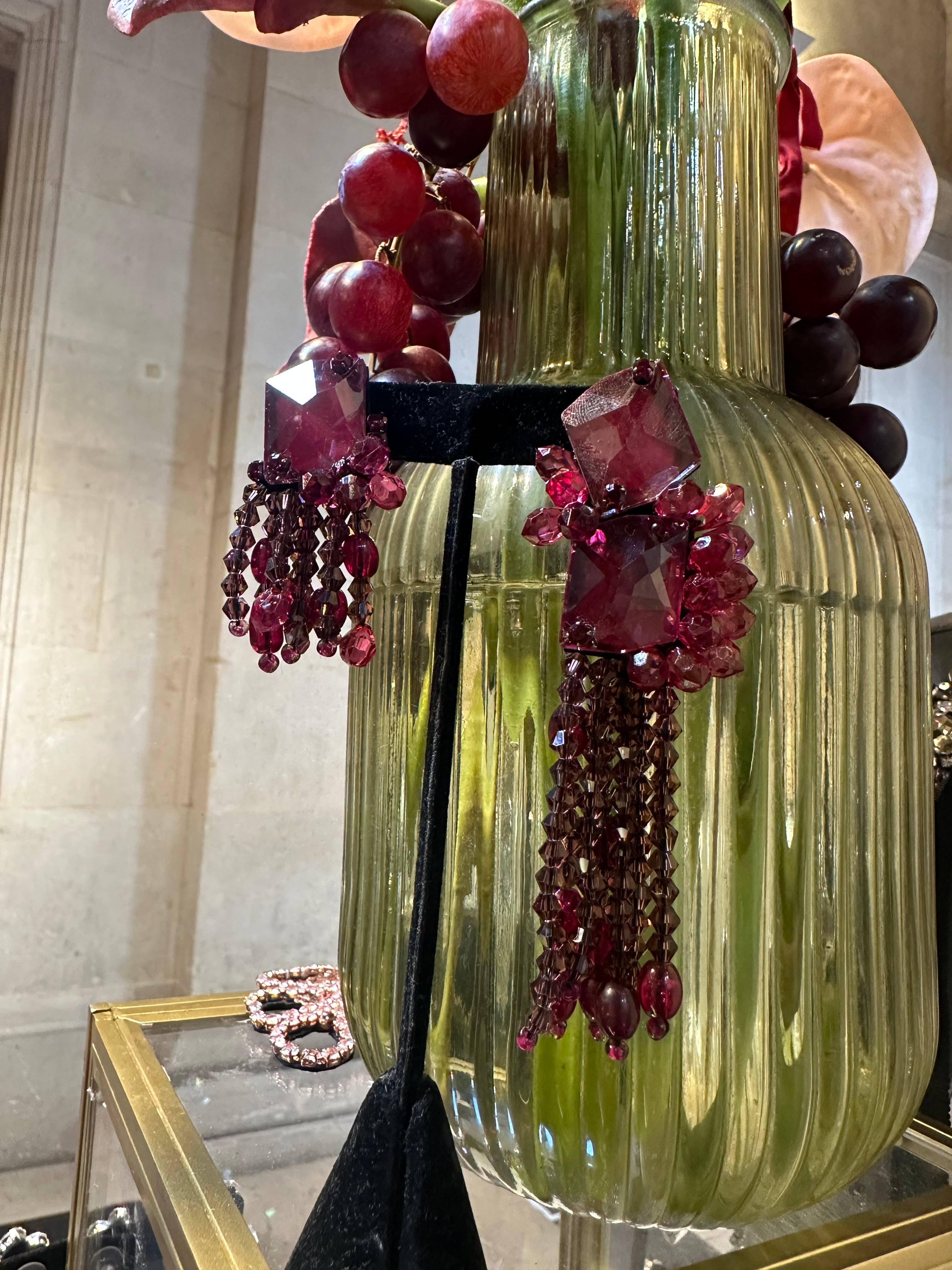Bordeaux rain earrings
