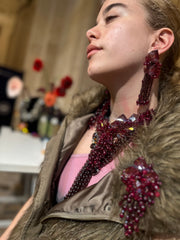 Bordeaux rain earrings