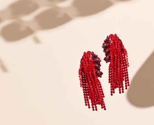 Red Rainfall Earrings