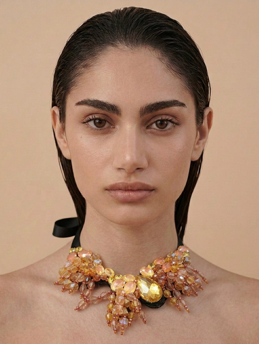 Amber lava necklace