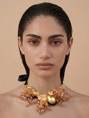 Amber lava necklace
