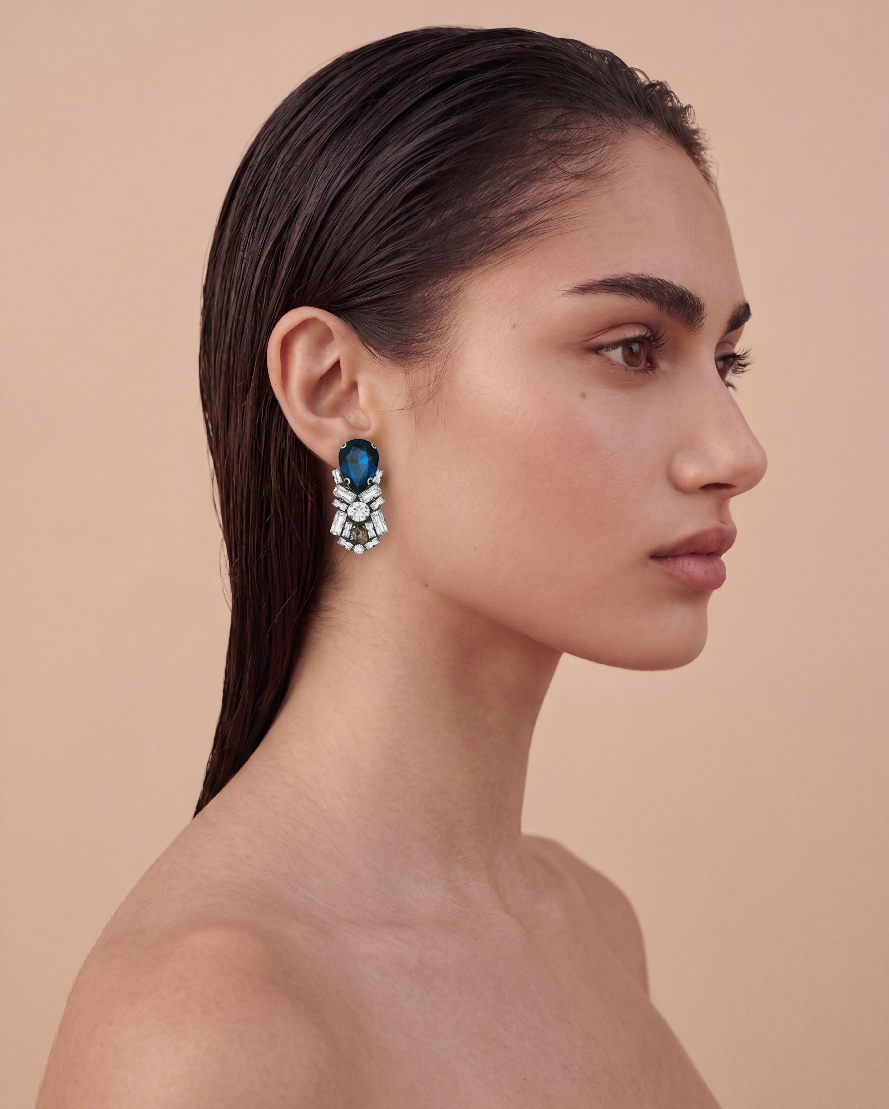Sapphire crystal earrings