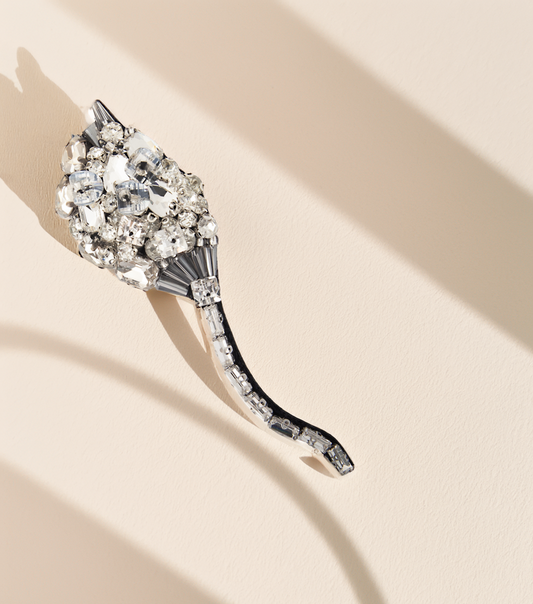 Crystal Flower Brooch