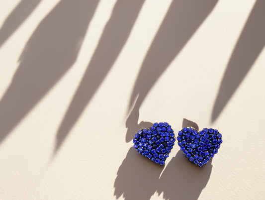 Blue Heart Earrings