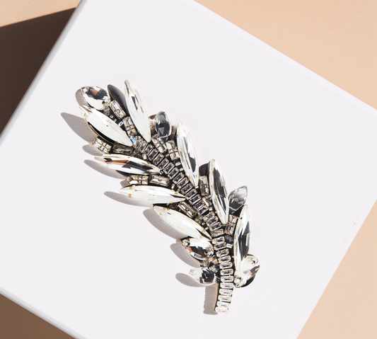 Crystal Leaf Brooch