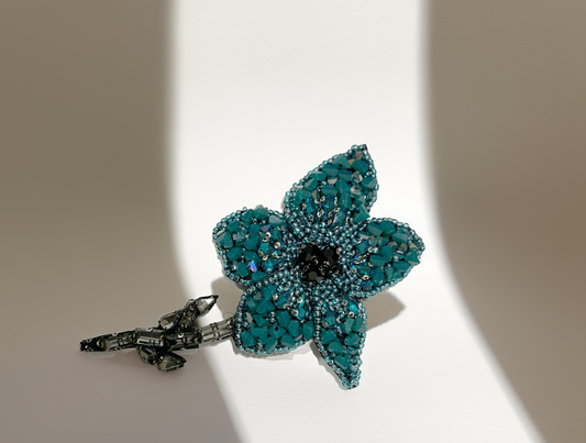 Green Flower Brooch