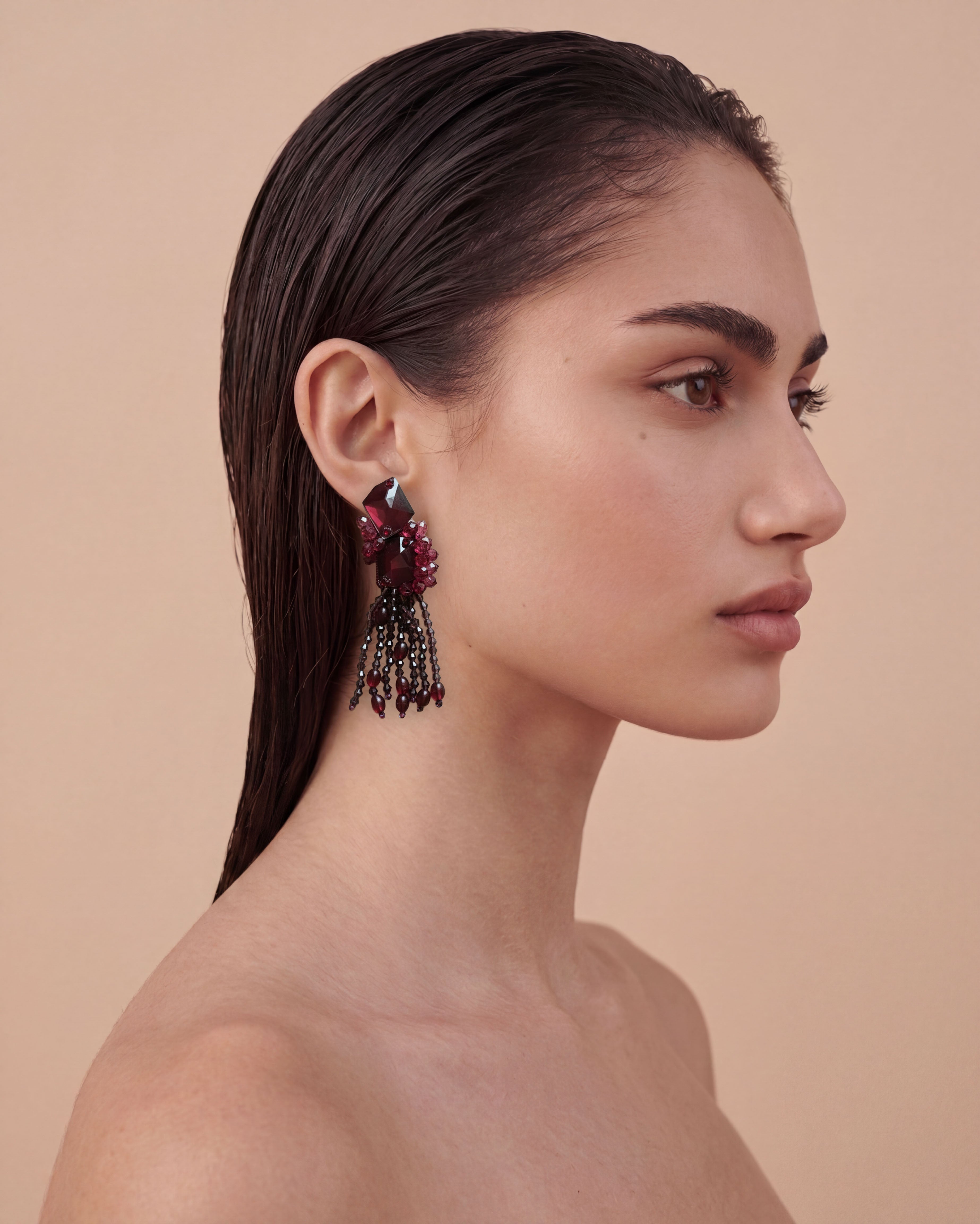 Bordeaux rain earrings