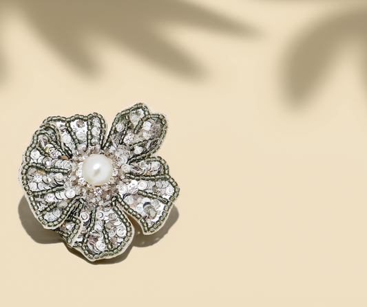 Silver Flower Brooch