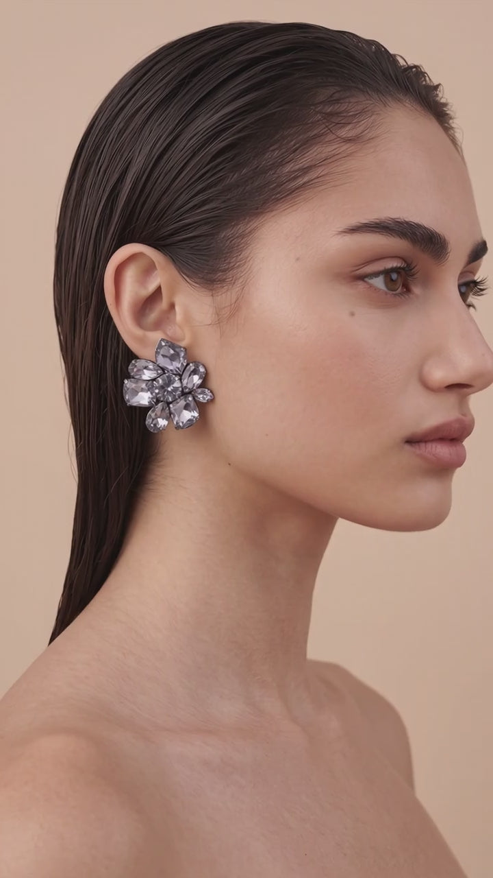 Mauve Flower Earrings