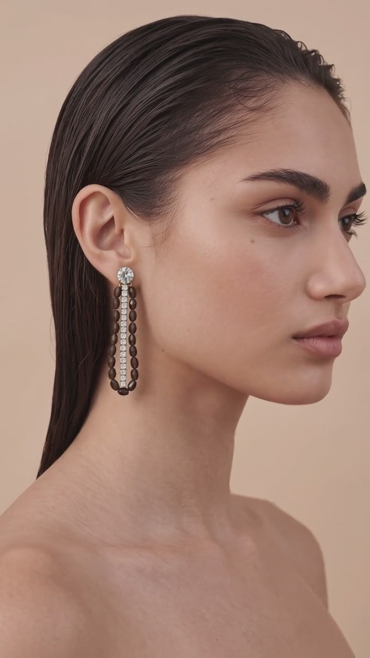 Garnet drop earrings